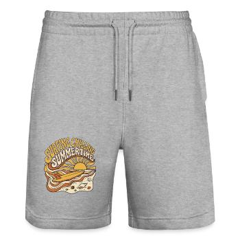 Allez surfer - Short de jogging bio TRAINER Stanley/Stella unisexe - gris chiné - Devant - Nik (191cm) & Marisol (170cm)