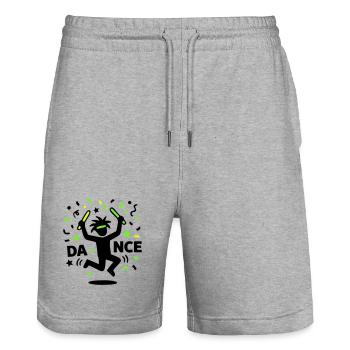 Tanzendes Strichmännchen Rave 90s Techno Party - Stanley/Stella Unisex Bio Joggingshorts Trainer  - Grau meliert - Vorne - Nik (191cm) & Marisol (170cm)
