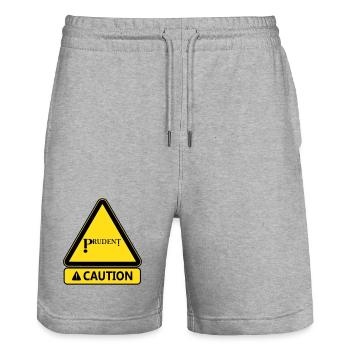 Vorsichts-Warndreieck - Stanley/Stella Unisex Bio Joggingshorts Trainer  - Grau meliert - Vorne - Nik (191cm) & Marisol (170cm)