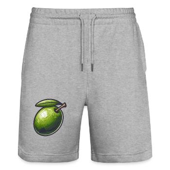 Olivgrüner Vintage-Geist - Stanley/Stella Unisex Bio Joggingshorts Trainer  - Grau meliert - Vorne - Nik (191cm) & Marisol (170cm)