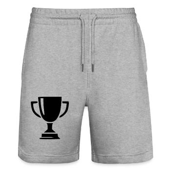 Pokal Sieg Geschenk Sportler - Stanley/Stella Unisex Bio Joggingshorts Trainer  - Grau meliert - Vorne - Nik (191cm) & Marisol (170cm)