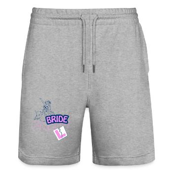 Bride Crew Rodeo Tee - Stanley/Stella Unisex Bio Joggingshorts Trainer  - Grau meliert - Vorne - Nik (191cm) & Marisol (170cm)