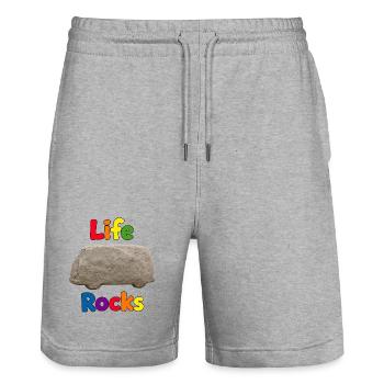 Life Rocks Stone - Stanley/Stella Unisex Bio Joggingshorts Trainer  - Grau meliert - Vorne - Nik (191cm) & Marisol (170cm)