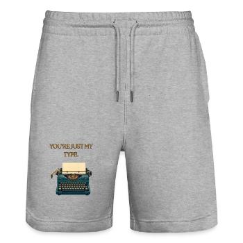 Du bist genau mein Typ - Stanley/Stella Unisex Bio Joggingshorts Trainer  - Grau meliert - Vorne - Nik (191cm) & Marisol (170cm)