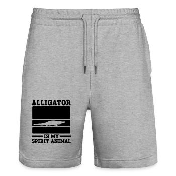 Alligator Spirit Animal - Stanley/Stella Unisex Bio Joggingshorts Trainer  - Grau meliert - Vorne - Nik (191cm) & Marisol (170cm)