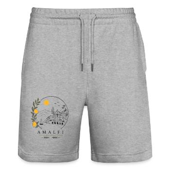 Amalfi Küste - Stanley/Stella Unisex Bio Joggingshorts Trainer  - Grau meliert - Vorne - Nik (191cm) & Marisol (170cm)