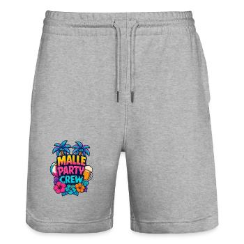 Malle Party Crew Tropen-Party - Stanley/Stella Unisex Bio Joggingshorts Trainer  - Grau meliert - Vorne - Nik (191cm) & Marisol (170cm)