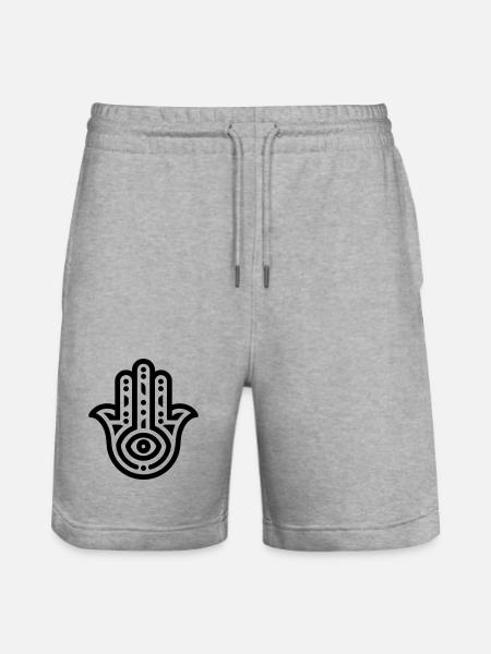 Hand von Fatma Hamsa - Stanley/Stella Unisex Bio Joggingshorts Trainer  - Grau meliert