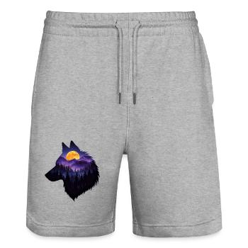 Der Wald In Mir - Stanley/Stella Unisex Bio Joggingshorts Trainer  - Grau meliert - Vorne - Nik (191cm) & Marisol (170cm)