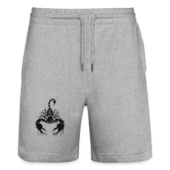 Scorpion encre noire silhouette - Short de jogging bio TRAINER Stanley/Stella unisexe - gris chiné - Devant - Nik (191cm) & Marisol (170cm)
