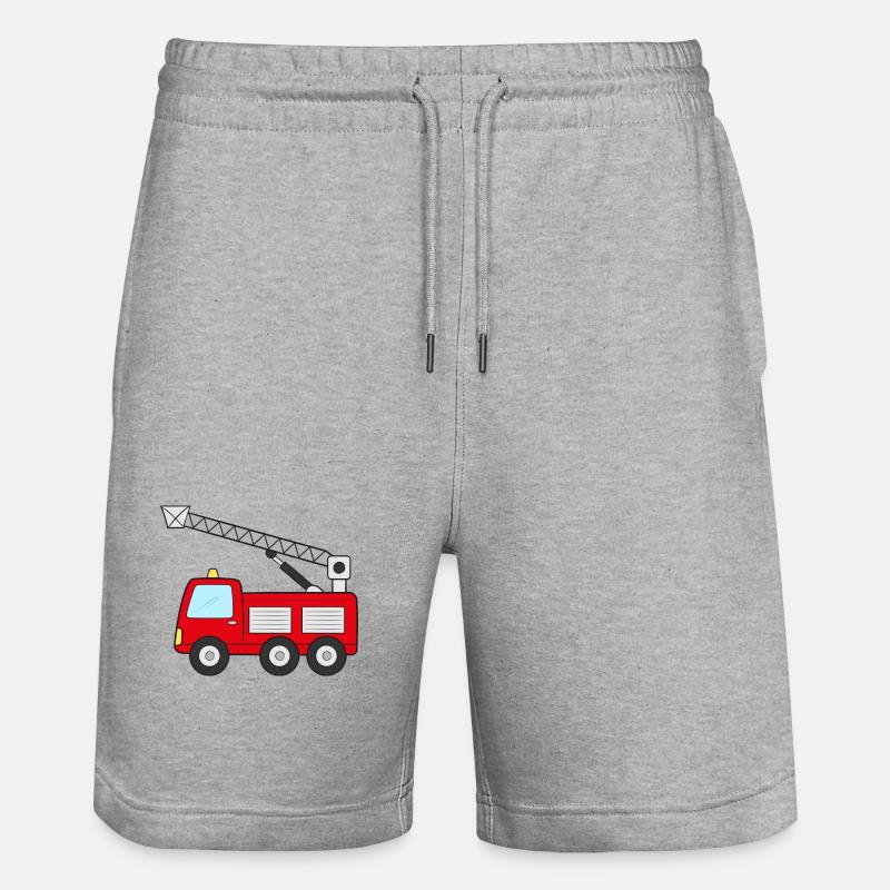 Fire engine Fire engine - Stanley/Stella Trainer Unisex Organic Jogging Shorts - heather grey