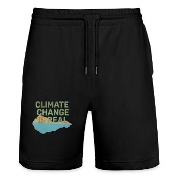 Le changement climatique est une réalité - Short de jogging bio TRAINER Stanley/Stella unisexe - noir - Devant - Nik (191cm) & Marisol (170cm)