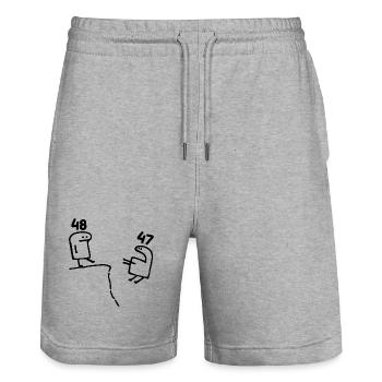 48 Jahre - 48. Geburtstag Spaß 48 Jahre altes Geschenk - Stanley/Stella Unisex Bio Joggingshorts Trainer  - Grau meliert - Vorne - Nik (191cm) & Marisol (170cm)