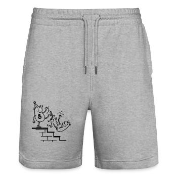 8. Geburtstagsfeier lustig für 8 Jahre alt - Stanley/Stella Unisex Bio Joggingshorts Trainer  - Grau meliert - Vorne - Nik (191cm) & Marisol (170cm)