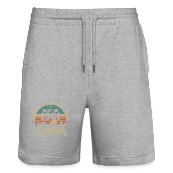 Vintage 1961 Legend - Retro Geburtstagsgeschenk - Stanley/Stella Unisex Bio Joggingshorts Trainer  - Grau meliert - Vorne - Nik (191cm) & Marisol (170cm)