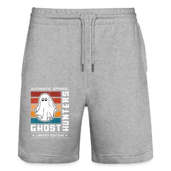 Chasseurs de fantômes - Short de jogging bio TRAINER Stanley/Stella unisexe - gris chiné - Devant - Nik (191cm) & Marisol (170cm)