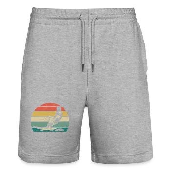 wakeboarden herzschlag wakeboard wakeboarder - Short de jogging bio TRAINER Stanley/Stella unisexe - gris chiné - Devant - Nik (191cm) & Marisol (170cm)
