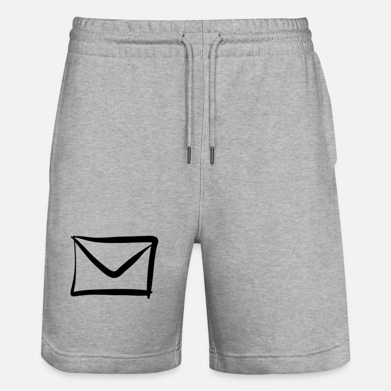 Letter / Envelope icon. Post / E-Mail. - Stanley/Stella Trainer Unisex Organic Jogging Shorts - heather grey