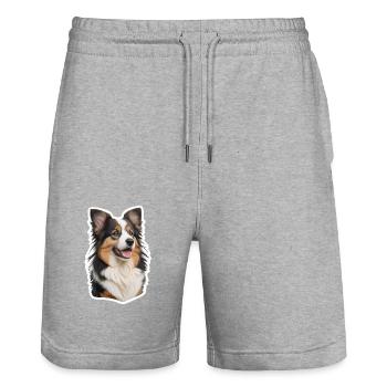 Berger australien - Short de jogging bio TRAINER Stanley/Stella unisexe - gris chiné - Devant - Nik (191cm) & Marisol (170cm)