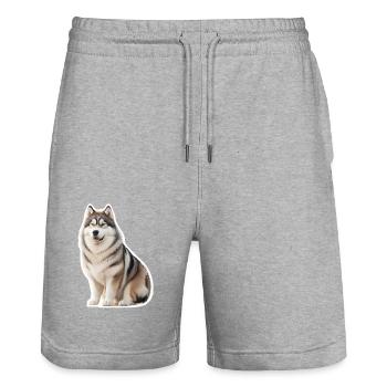 Malamut - Stanley/Stella Unisex Bio Joggingshorts Trainer  - Grau meliert - Vorne - Nik (191cm) & Marisol (170cm)