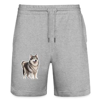 Malamut - Stanley/Stella Unisex Bio Joggingshorts Trainer  - Grau meliert - Vorne - Nik (191cm) & Marisol (170cm)