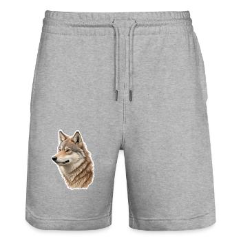 Wolf - Stanley/Stella Unisex Bio Joggingshorts Trainer  - Grau meliert - Vorne - Nik (191cm) & Marisol (170cm)