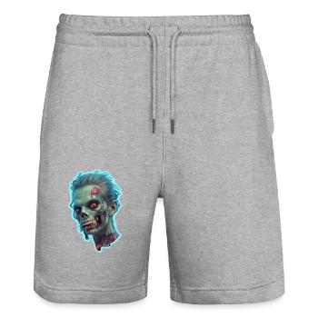 Zombie Woman Halloween - Stanley/Stella Trainer Unisex Organic Jogging Shorts - heather grey - Front - Nik (191cm) & Marisol (170cm)