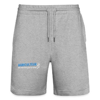 Landwirt Landwirt - Stanley/Stella Unisex Bio Joggingshorts Trainer  - Grau meliert - Vorne - Nik (191cm) & Marisol (170cm)