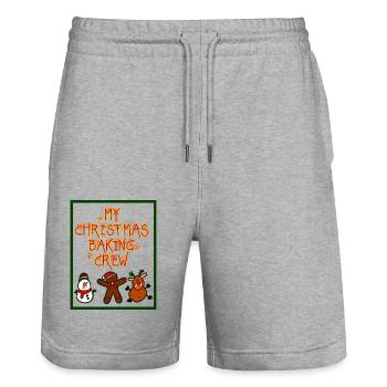 My christmax baking crew - Stanley/Stella Trainer Unisex Organic Jogging Shorts - heather grey - Front - Nik (191cm) & Marisol (170cm)