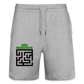 Witze Grüne Die Grünen Habeck Baerbock Partei Öko - Stanley/Stella Unisex Bio Joggingshorts Trainer  - Grau meliert - Vorne - Nik (191cm) & Marisol (170cm)