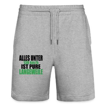 Tempolimit Autobahn Grüne Freiheit Verbot Diesel - Stanley/Stella Unisex Bio Joggingshorts Trainer  - Grau meliert - Vorne - Nik (191cm) & Marisol (170cm)