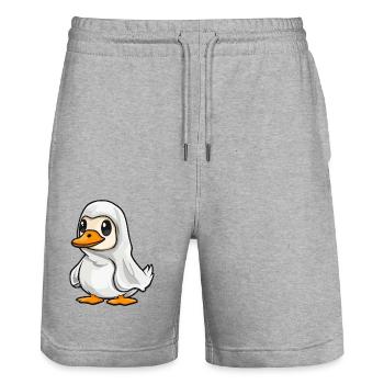 Gans Halloween Comic Geist - Stanley/Stella Unisex Bio Joggingshorts Trainer  - Grau meliert - Vorne - Nik (191cm) & Marisol (170cm)