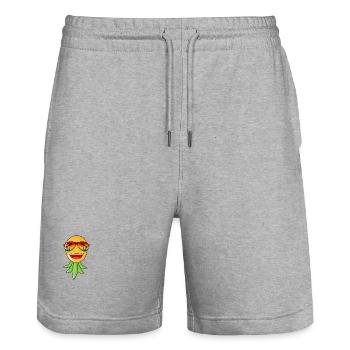 The Lifestyle Swinger Geschenk Ananas Swinging - Stanley/Stella Unisex Bio Joggingshorts Trainer  - Grau meliert - Vorne - Nik (191cm) & Marisol (170cm)