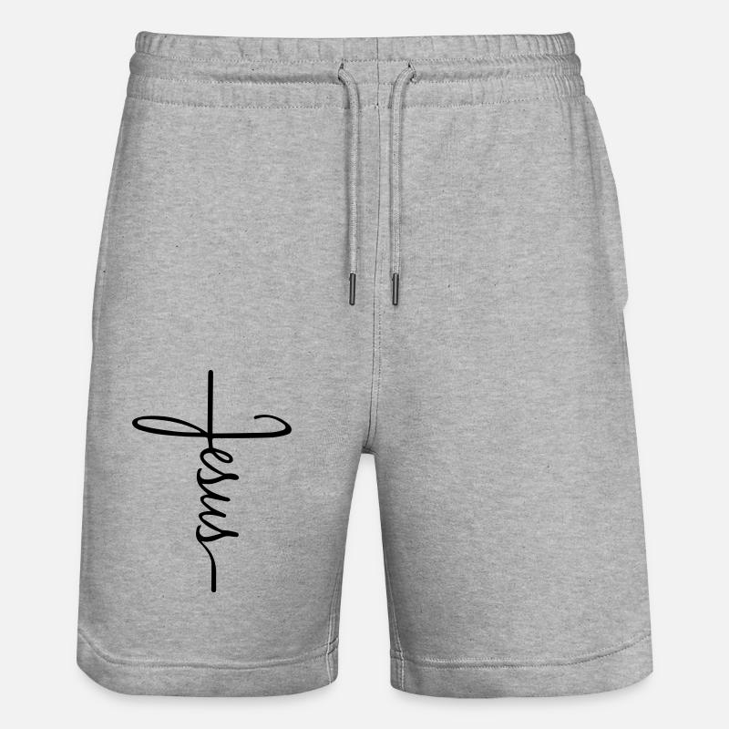 Croix de Jésus - Short de jogging bio TRAINER Stanley/Stella unisexe - gris chiné
