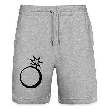 clipart bombe zuender - Stanley/Stella Unisex Bio Joggingshorts Trainer  - Grau meliert - Vorne - Nik (191cm) & Marisol (170cm)