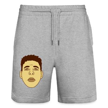 Sad Face Kiss bouche Design - Short de jogging bio TRAINER Stanley/Stella unisexe - gris chiné - Devant - Nik (191cm) & Marisol (170cm)