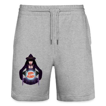 Scary Witch Crystal Ball Happy Halloween Costume - Short de jogging bio TRAINER Stanley/Stella unisexe - gris chiné - Devant - Nik (191cm) & Marisol (170cm)
