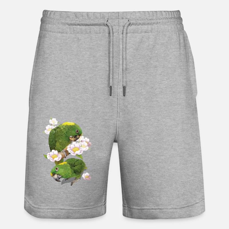 Le perroquet à nuque jaune - Short de jogging bio TRAINER Stanley/Stella unisexe - gris chiné