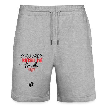 You are kickin' me smalls - Stanley/Stella Unisex Bio Joggingshorts Trainer  - Grau meliert - Vorne - Nik (191cm) & Marisol (170cm)