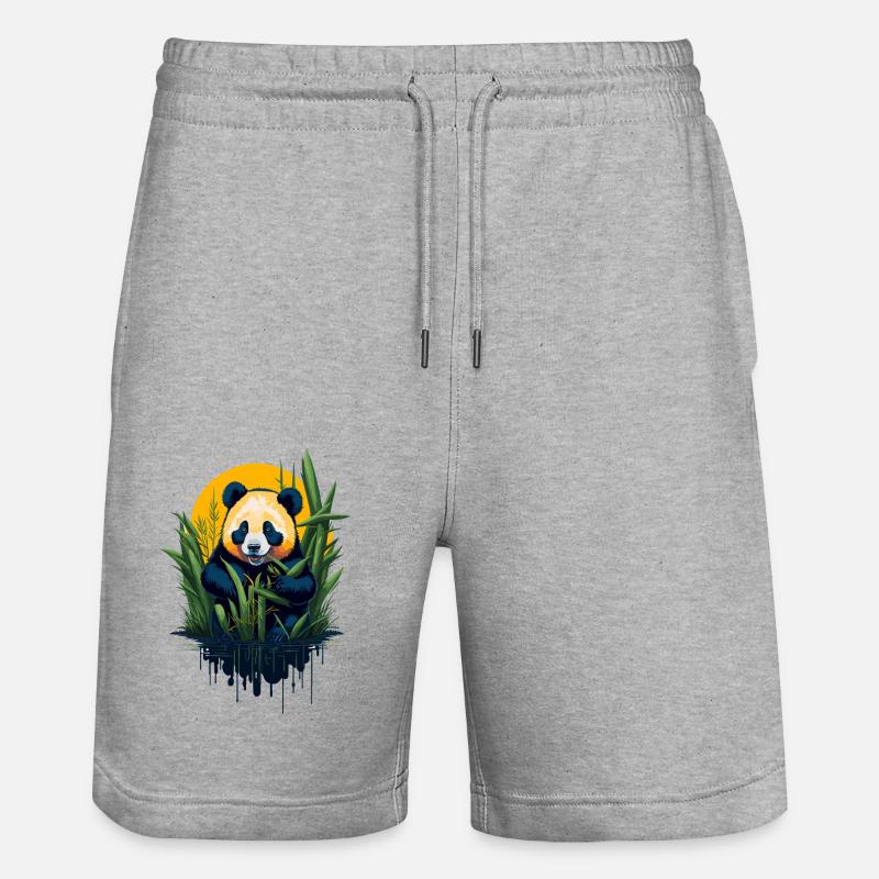 Mignon ours panda - Short de jogging bio TRAINER Stanley/Stella unisexe - gris chiné