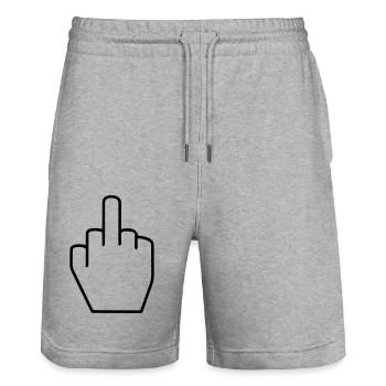 Finger, fick dich - Stanley/Stella Unisex Bio Joggingshorts Trainer  - Grau meliert - Vorne - Nik (191cm) & Marisol (170cm)