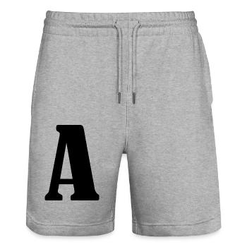 A - Short de jogging bio TRAINER Stanley/Stella unisexe - gris chiné - Devant - Nik (191cm) & Marisol (170cm)