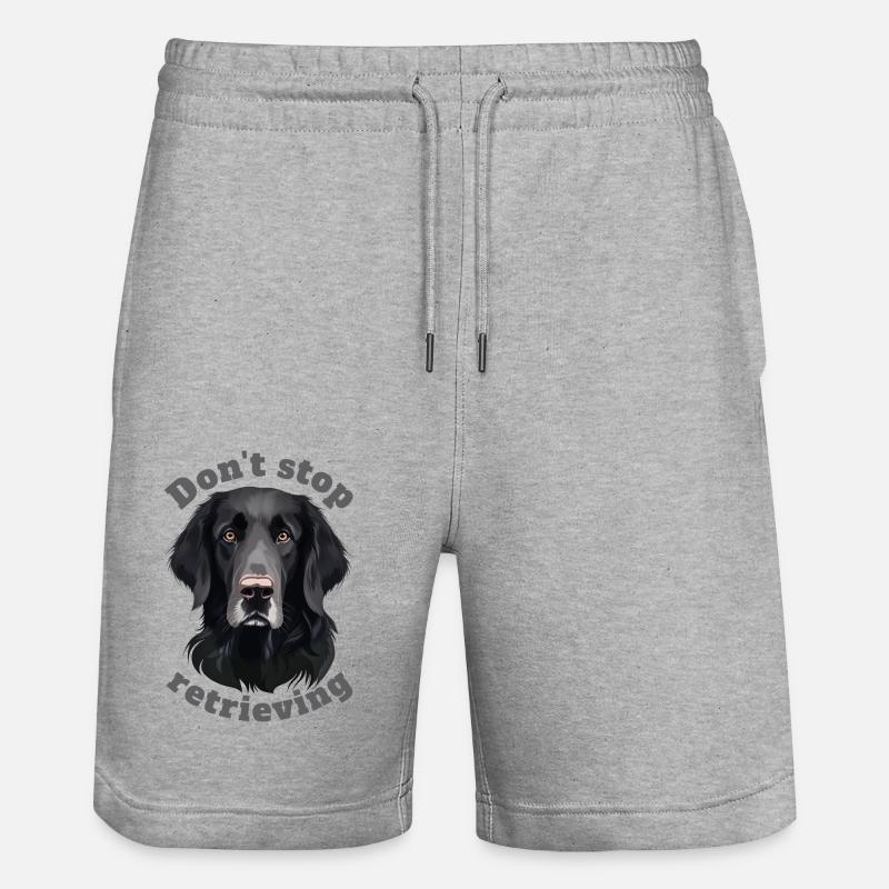 Don't stop retrieving - Labrador - Stanley/Stella Unisex Bio Joggingshorts Trainer  - Grau meliert