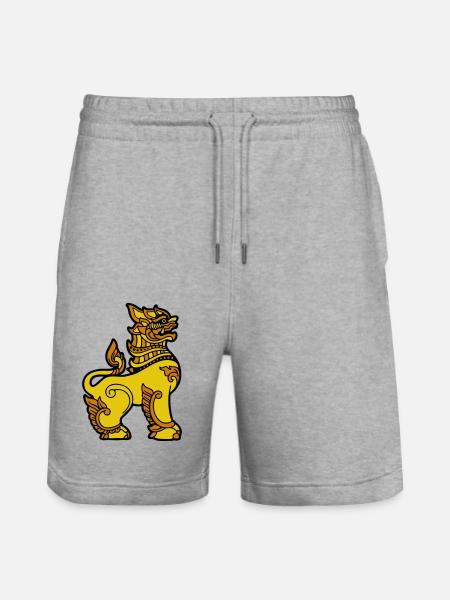 Chinthe Myanmar Myanmar - Stanley/Stella Trainer Unisex Organic Jogging Shorts - heather grey