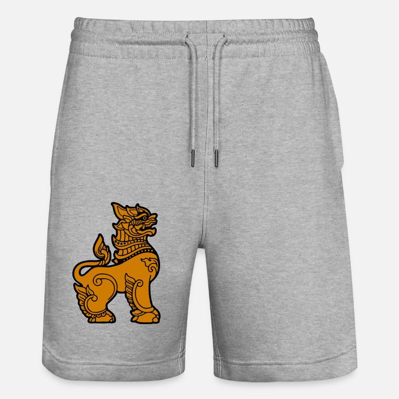 Chinthe, Myanmar, Myanmar - Stanley/Stella Unisex Bio Joggingshorts Trainer  - Grau meliert