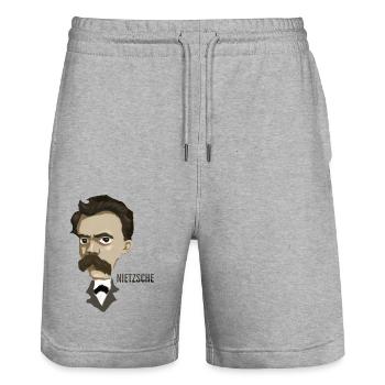 Nietzsche - Short de jogging bio TRAINER Stanley/Stella unisexe - gris chiné - Devant - Nik (191cm) & Marisol (170cm)