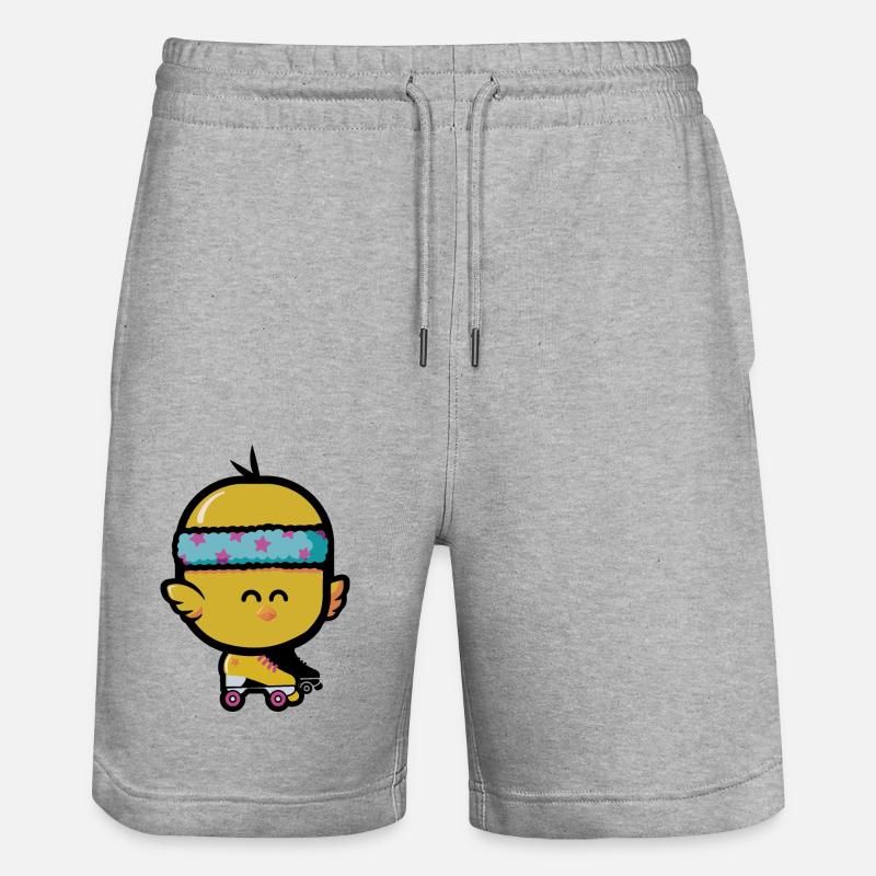 Roller Disco Poussin - Short de jogging bio TRAINER Stanley/Stella unisexe - gris chiné