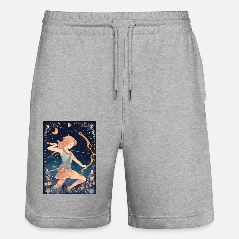 Sternzeichen Schütze - Stanley/Stella Unisex Bio Joggingshorts Trainer  - Grau meliert