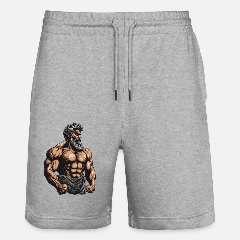 Muscles Bodybuilder Entraînement Gym - Short de jogging bio TRAINER Stanley/Stella unisexe - gris chiné