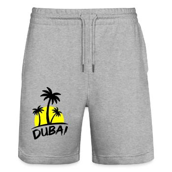 Dubaï - Short de jogging bio TRAINER Stanley/Stella unisexe - gris chiné - Devant - Nik (191cm) & Marisol (170cm)